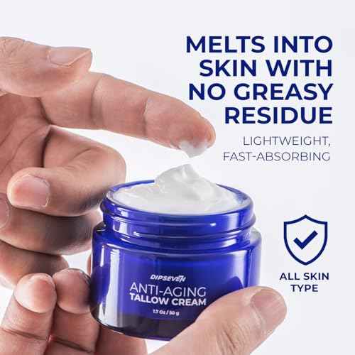 6 in 1 Face Cream with Beef Tallow: 6 in 1 Mens Face Moisturizer, Mens Face Tallow Cream Anti Aging - Eye Bags Treatment & Wrinkle Cream for Men 1.7 oz