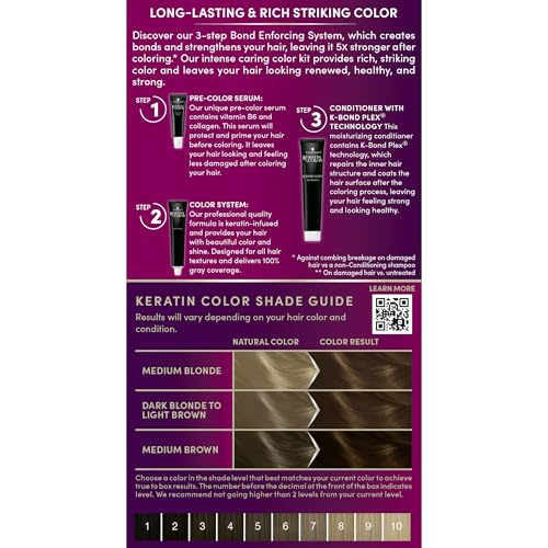 Schwarzkopf Keratin Permanent Hair Dye Cream, 5.3 Berry Brown, Professional Quality Color for Up to 100% Gray Coverage, Bond Enforcing System