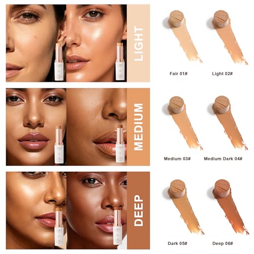 Tinted Foundation Stick, Balm to Cream Foundation with Light to Medium Coverage, Infused with Hydrating Ingredients - Fair 01, 0.25 oz