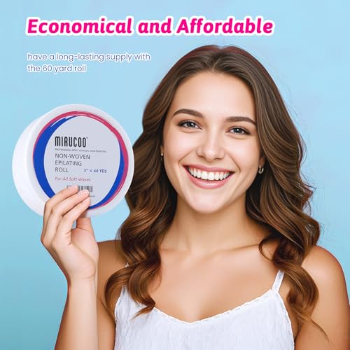 Non-woven Wax Strip Roll for Body and Facial Hair Removal, 3 Inches x 60 Yards Pack Salon Quality Epilating Roll