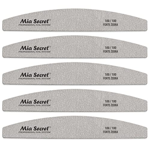 Forte Zebra Halfmoon Nail File 100/100 Pink Center 5 Pack