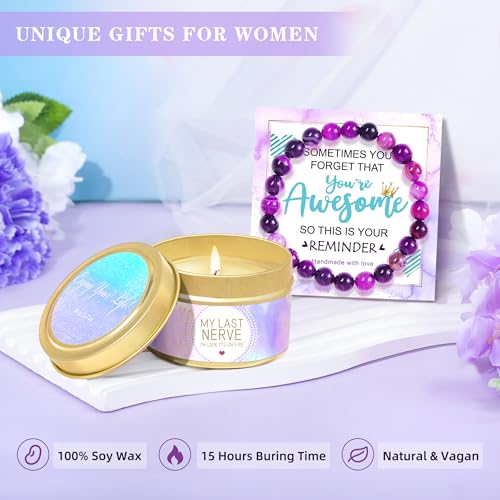 Gifts for Women, Birthday Gifts for Women, Sister, Wife, Teacher, 9pcs Lavender Care Package Gifts Set, Get Well Soon Gifts for Woman, Thinking of You Gift ,Christmas Gift Sets for Her