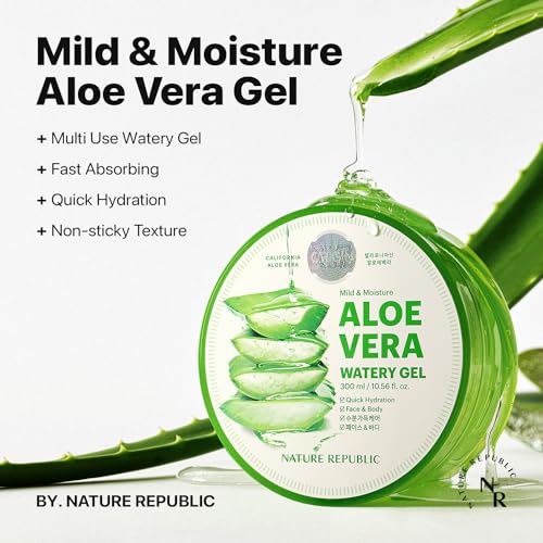 Nature Republic Aloe Vera Gel 92 Percent (3pc) x Sun Stick Set - New Soothing Moisture Korean Cosmetics