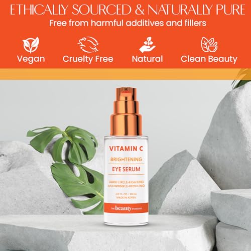 Vitamin C Under Eye Serum - Anti-Aging, Reduces Eye Bags, Puffiness, Dark Circles & Wrinkles - Dermatologist Tested, Korean Skin Care - 1 oz / 30 ml (2 Pack)