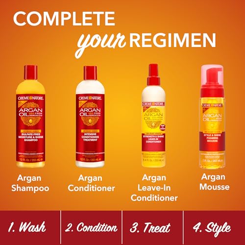 Creme of Nature Perfect 7¢â Leave-In Treatment, 7-in-1 Spray For Frizz-Control, Protects From Heat and Detangles, Infused with Argan Oil, 5.1 fl oz