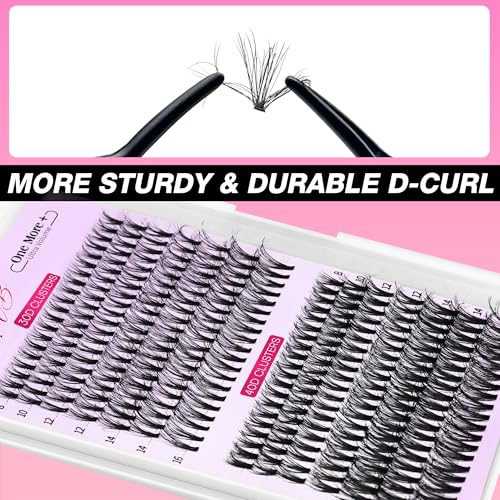 VEYESBEAUTY Lash Clusters UltraVolume Individual Lash Extensions One More+ 3D Layered DIY False Eyelash Tray 30D+40D Volume Cluster Lashes for Self Application at Home