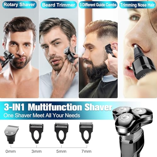 Electric Razor for Men, LED Display 100% Waterproof Cordless Razor, Wet/Dry Shaving, Electric Shaver for Men