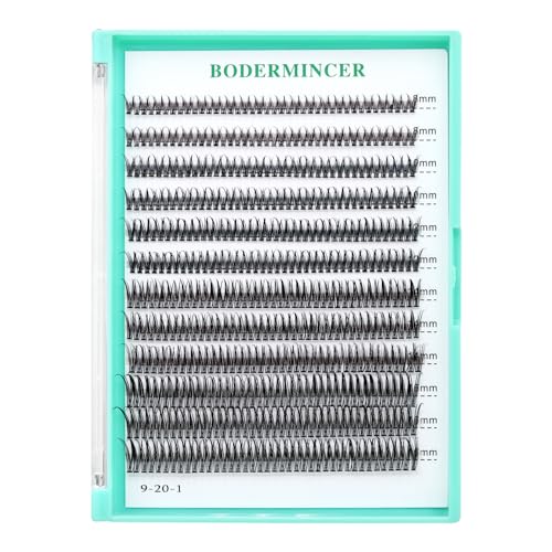 Bodermincer 120pcs 0.10mm Thickness Handmade Fish Tail False Lahses Thick Natural Long Black Individual False Eyelashes Fake Eye Lashes Extensions Makeup Tool (MIX 8-10-12-14-16mm)