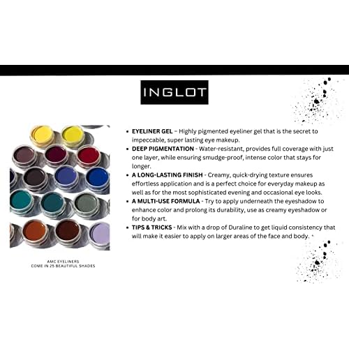 Inglot Eyeliner Bundle - AMC Eyeliner Gel 90, AMC Eyeliner Gel 77 and Brush 30T (3-piece)