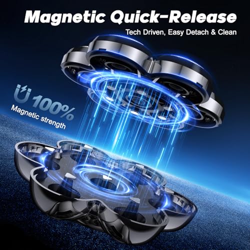 Head Shaver for Bald Men, Coklean 1400mAh Detachable Electric Shavers Rechargeable Rotary Shaver with LED Display & 8500RPM Motor IPX6 Waterproof Dry/Wet Electric Razor, Gift for Dad Husband
