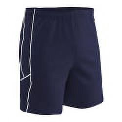 Youth Soccer Shorts - CHAMPRO Header, Navy with White Trim, XL