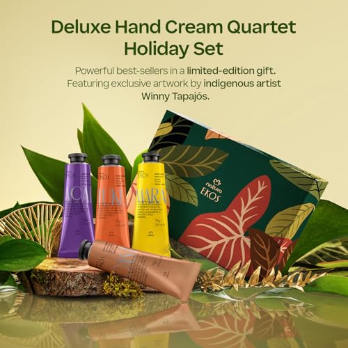 Natura - Deluxe Hand Cream Holiday Set ? 4 Vegan Brazilian Hand Cream Gift Collection ? Brazil Nut, Passion Fruit, A?a? & Cumaru ? Nourishing Moisturizer for Dry Hands ? Full Size 2.6 oz