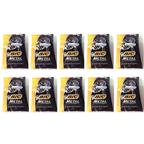 Bic Metal Quality Disposable Men's Shaving Razors, Best Single Blade, 10X10-count