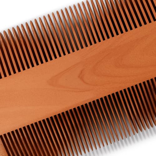 Sandalwood Beard Comb for Men - Pocket Size Wooden Beard Comb, Fine & Wide Teeth, Natural Premium Grooming Tool for Beards and Mustaches