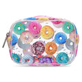 iscream 7" x 5" Bold Print See-Through Zippered Cosmetic Bag with Floating Sprinkles - Go Do-Nuts