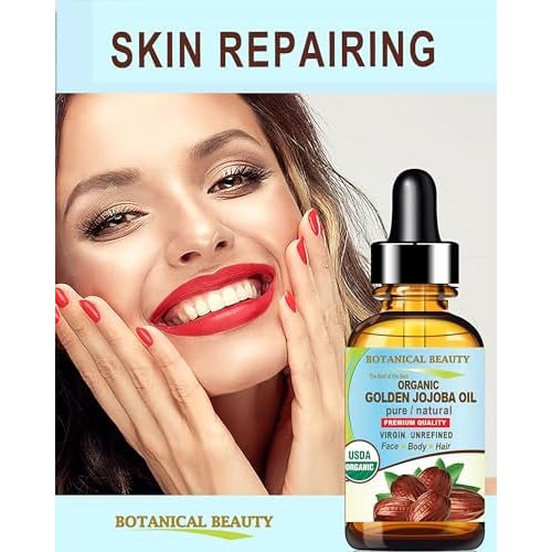 Botanical Beauty Organic JOJOBA OIL 100% Pure Natural VIRGIN UNREFINED Cold-Pressed Carrier Oil 0.5 Fl oz 15 ml for Face, Skin, Body, Hair, Lip, Nails. Rich in Vitamin E, Omega 6, Omega 9