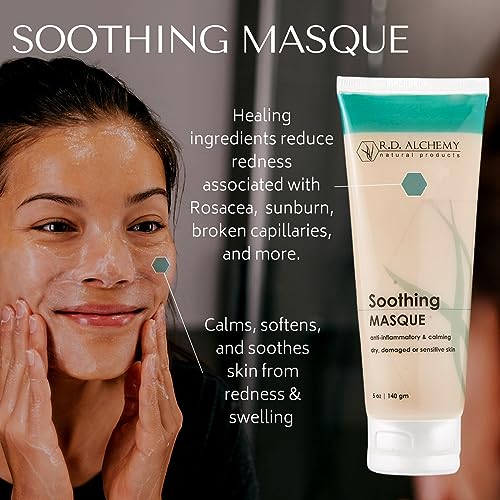 RD Alchemy - Natural & Organic Soothing Mask - Soothes Sensitive Skin, Redness and Irritation from Dryness, Irritation and Post Waxing/Peels/Laser Treatments/Extractions and more!
