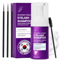 Lash Shampoo Kit with Eyelash Spoolie & Eyelash Shampoo Included - Lash Cleaning Kit for Salon, Home - No Parabens, No Sulfates - Eye Wash Kit with a Brush - 3.38 Fl Oz