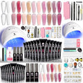 Clara Colors Poly Gel Nail Kit, 12 Colors Poly Kit All In One Poly Nail Gel Starter Kit withTools for Nail Art DIY at Home and Salon