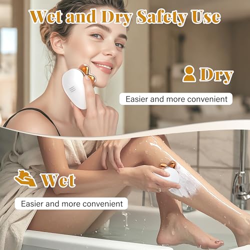 Electric Razors for Women Legs, 5 in 1 Electric Shaver for Women Private Area - Bikini Trimmer for Body Facial Hair Removal, Wet Dry Use Trimmer Cordless Rechargeable Lady Shaver with LED Display