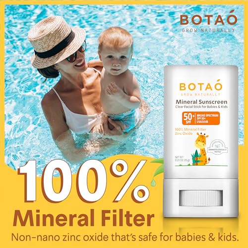 baby Mineral Sunscreen Stick 100% Zinc Oxide SPF 50+ Water Resistant UVA/UVB Protection Easy to Apply Fragrance Free, babies & kids, for sensetive skin, Unscented
