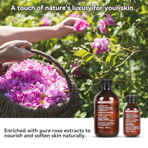 Rose Water Face Toner, Moisturizing & Anti-Aging for All Skin Types (13.5Fl oz)