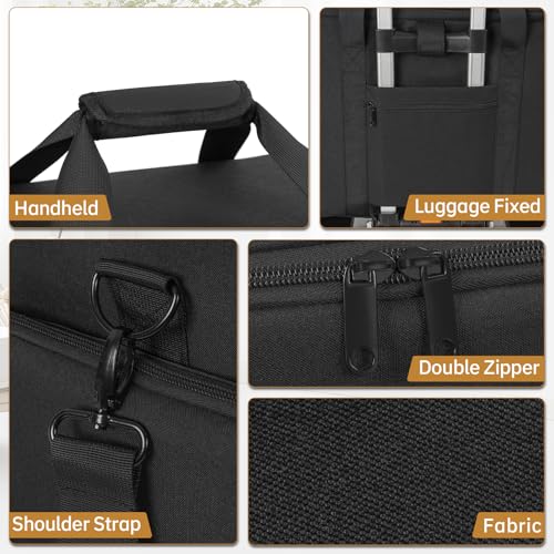 Extra Large Makeup Case with 4 Removable Pouches, Professional Make up Train Case, Travel Cosmetic Bag for Makeup Artist with Shoulder Strap and Handle (Black)£¨Bag only£©