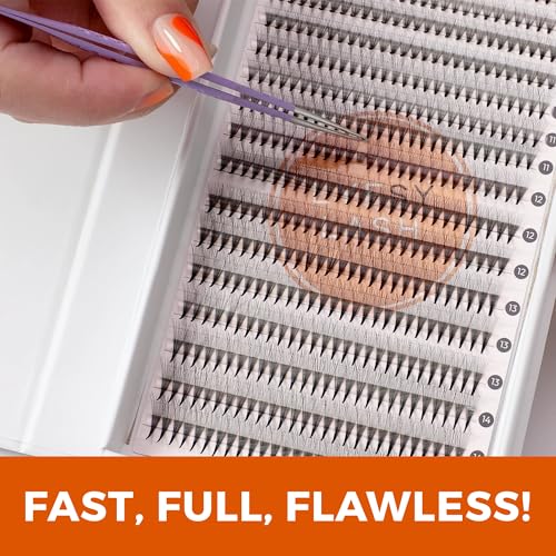 Eyesy Lash 448 Narrow Promade Fans & 1200 Promade Fans - Premade Volume Lash Extensions Tray Mixed Length