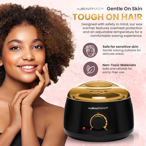 My Beauty Spot Wax Machine & Wax Kit for Women - At-Home Hair Removal Waxing Kit - Full Body Bikini Brazilian - Painless Wax Warmer Melter with Exfoliating Honey Wax Beads