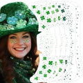 St Patricks Day Face Temporary Tattoos, St Patricks Day Accessories 6 Pcs Glitter Freckles Face Tattoo Green Shamrock Clover Stickers for Adult Women Saint Patricks Day Party Favors