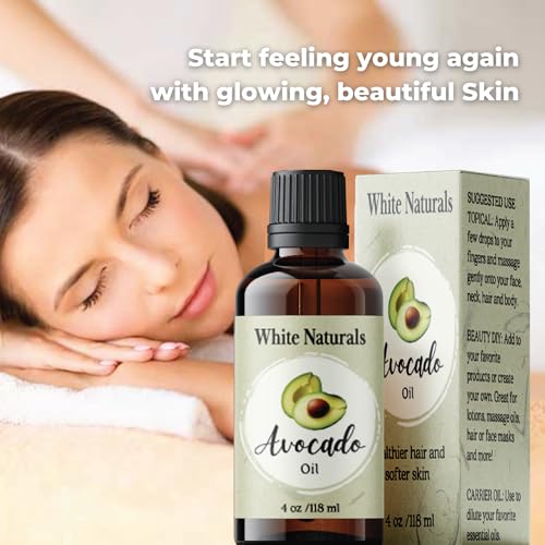 Organic Avocado Oil Unrefined Virgin, 100% Pure & Natural, Cold Pressed, Moisturizing for Skin Care, Massage, Hair Growth, and to Dilute Essential Oils, Carrier Oil For Aromatherapy 4oz