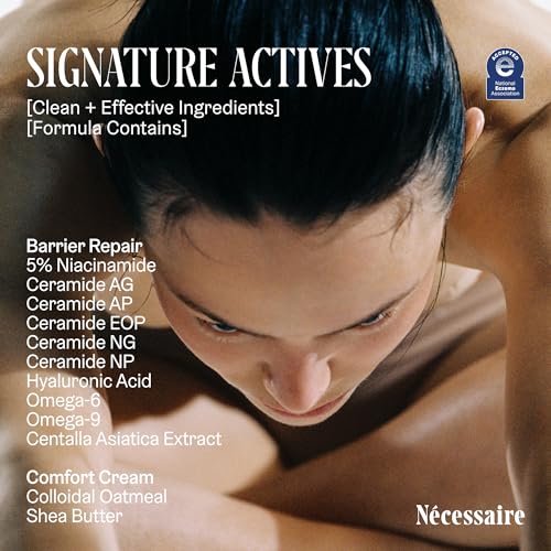 N?cessaire The Body Cream - Rich Barrier Repair With 5% Niacinamide, 5 Essential Ceramides + Hyaluronic Acid. Fragrance-Free. Non-Comedogenic. 200 ml / 6.8 fl oz