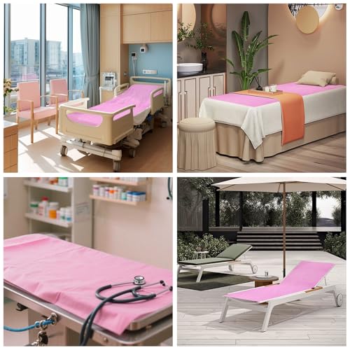 20 PCS Massage Table Sheets Pink - 31'' x 70'' Disposable Bed Covers for Spa and Salon - Soft and Hygienic Disposable Sheets for Professional Use, Ideal for Massage Therapy Tables