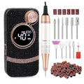Electric Nail Drill, 40000RPM Cordless Nail File with 12 Drill Bits for Acrylic Nails Gel Polishing, E File Professional, Nail Kit Machine for Manicure Salon Home Black Diamond