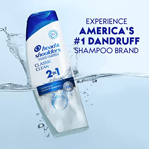 Head & Shoulders Anti-Dandruff Shampoo and Conditioner, Classic Clean 2-in-1, 1% Pyrithione Zinc, Flake Control, Deep Clean, Scalp Care, Fresh Scent, 8.45 fl oz