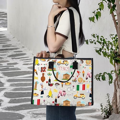 LEVLO Italy Travel Pouch Bag Rome Souvenir Gift Pisa Tower Colosseum Venice Carnival Zipper Pouch Bag Italy Trip Gift (Italy LT)