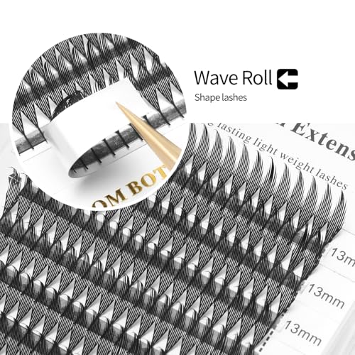 Premade Anime Manga Lashes Extension, Comic Spire Volume Lashes 0.07 C/D Curl Wispy Matte Black Lash Extensions (MHTJ-0.07-C-MIX-8MM-15MM)