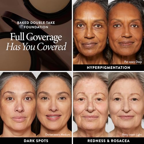 LAURA GELLER NEW YORK Baked Double Take Powder Foundation - Light - Buildable Medium to Full Coverage - Matte Finish