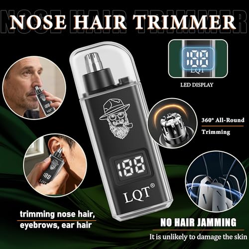 Professional Barber Kit for Men,Cordless Hair Clipper, Beard Trimmer, Foil Shaver,Nose Hair Trimmer Set, Transparent Design, LED Display,Home Grooming Tools,Gifts for Men, Father's Day & Holidays