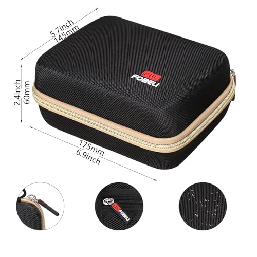 FBLFOBELI EVA Hard Storage Case for Ufree/for Brightup FK-8788T/ for Wahl 9916-817V Electric Razor Foil Shavers for Men, Hair Beard Trimmer Grooming Shaving Kit Storage Holder (Black+Gold Zipper)