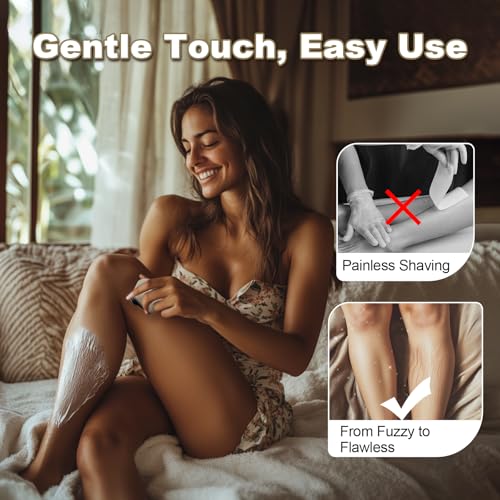 Youbella Facial Hair Removal for Women, 3D Floating Blade Rotary Razor, Wet/Dry Electric Shaver, Portable & USB Rechargeable Epilator Hair Remover for Face, Upper Lip, Chin, Arms & Legs (Beige)