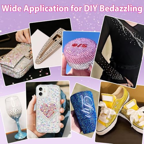 18000Pcs Resin Jelly Rhinestones for Bedazzling, 28 Colors 4mm Flatback Gems for Diamond Art, Bedazzler Kit with 3Pcs 10ml B7000 Jewelry Glue for Crafting Crafts Book Shoes Nail Art