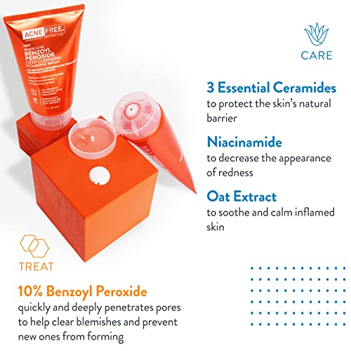 AcneFree Severe Acne 10% Benzoyl Peroxide Foaming Cleansing Wash,5 Ounce,(Pack of 2)