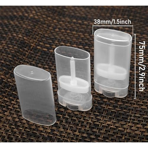 100PCS 15ML Transparent Empty Oval Deodorant Lip Lipstick Balm Tubes Containers for DIY Homemade Crayon Chapstick Holder