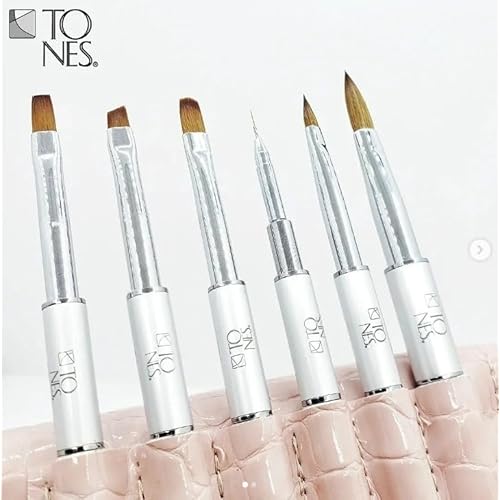 Tones Kolinsky Professional Pure Acrylic Nail Brush - 100% Sable Hair for Sculpting and 3d Nails Art Extension Premium Nail Art Brush for Acrylic Application with Protective Cap Ultra Precise (#10)
