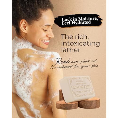 Australian Goat Milk Soap,Helps Moisturize,Smooth & Cleanse Skin,Triple-milled Bar Soap with Cocoa Butter,Aloe Vera and Pure Plant Oil,Body Soap Bars 6.3 oz for Adults & Babies,Pack of 1