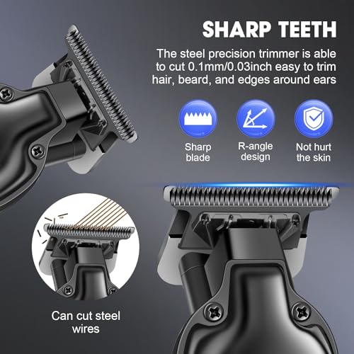 HIENA PRO Professional Hair Beard Trimmer for Men Hair Clippers for Barber with T Blade, Cordless Clippers for Hair Cutting Rechargeable Barber Clippers