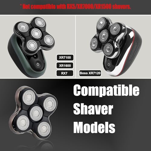 Shaver Replacment Heads Compatible with Remington Balder Boss XR7120/XR7100/XR1600/RX7 Shavers (3 Pack)