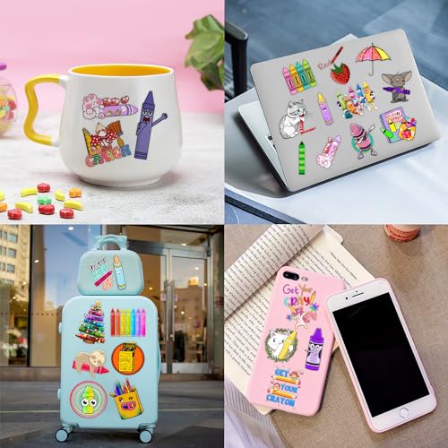 94 PCS Back To School Funny Art Crayon Temporary Tattoos Sticker Crayon Painting Birthday Party Decorations Favors Supplies Gifts Boys Girls Baby Shower Cute Tattoo School Prizes Reward Themed