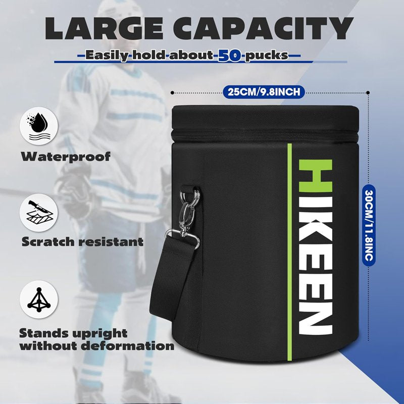 Hockey Puck Bag Holds 50 Pucks Waterproof Durable Carrying Case